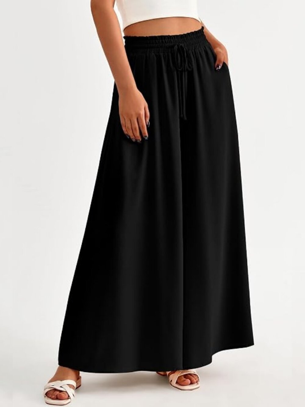 BTFBM Wide Leg Flowy Palazzo Pants for Women